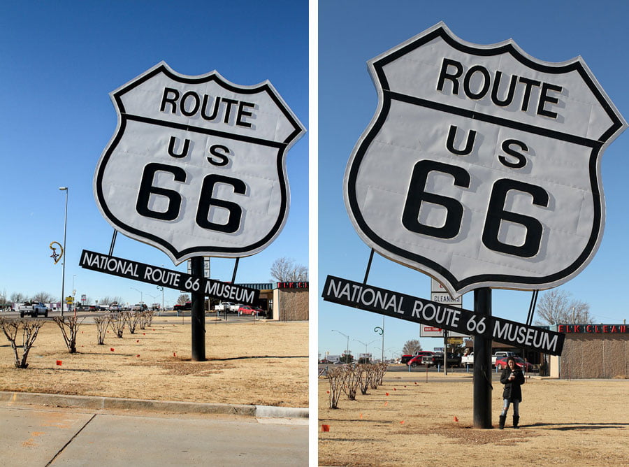 Giants on Route 66: Route 66 sign