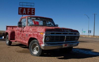 Pimped out cars at Midpoint of Route 66