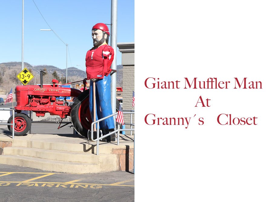 Giants along Route 66: Giant Muffler Man at Grannys Closet