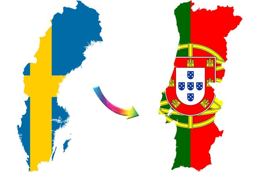 Sweden Portugal map