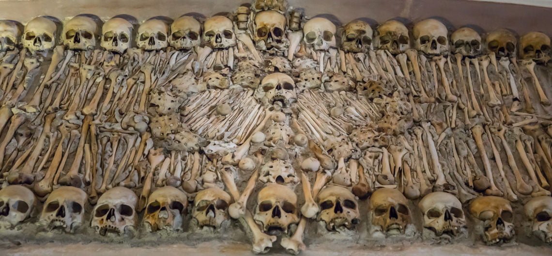 Chapel of bones in Evora, Portugal